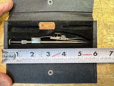 Vintage CHARVOS Drafting Compass Tool 6  Divider with Box Made in USA