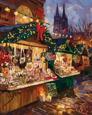 Charming Christmas Market | Festive Stalls & Cathedral Impressionist Museum Art