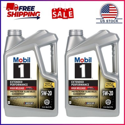 2 pack Mobil 1 Extended Performance High Mileage Full Synthetic Motor Oil 5W-20