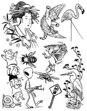 Unmounted Rubber Stamp Plate, Unmounted/Uncut Pink Rubber Stamps