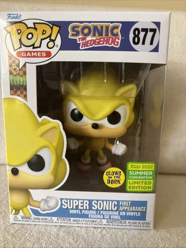 Funko Pop! Vinyl: Sonic the Hedgehog Super Sonic #877, First Appearance GITD