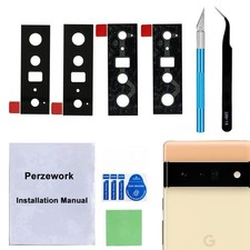 Perzework 2 Set Back Rear Camera Lens Glass Replacement for Pixel 6 Pro