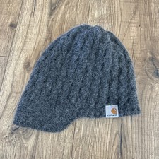 Carhartt Wool Blend Gray Brim Beanie Winter Hat Cap Snow Ski Warm