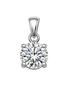 0,50ct 14k Weißgold Solitär Anhänger mit Kaution in runden im Labor gezüchteten Diamanten