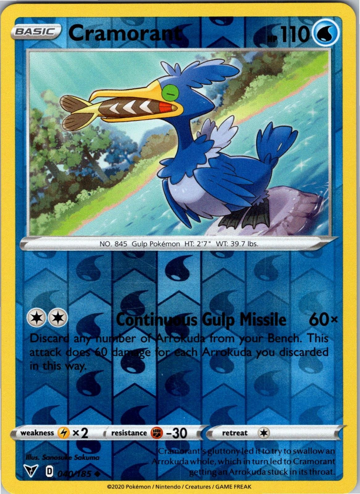 Cramorant 040/185 Uncommon Vivid Voltage Pokemon Reverse Holo NM