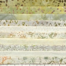 Lot 10 Fat Quarters Coastal Dunes Batik Lunn Fabric FQ Pack 100 Cotton