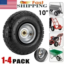 1-4Pack 10-Inch Tires and Wheels 4.10/3.50-4 Replacement Utility Tires for Dolly