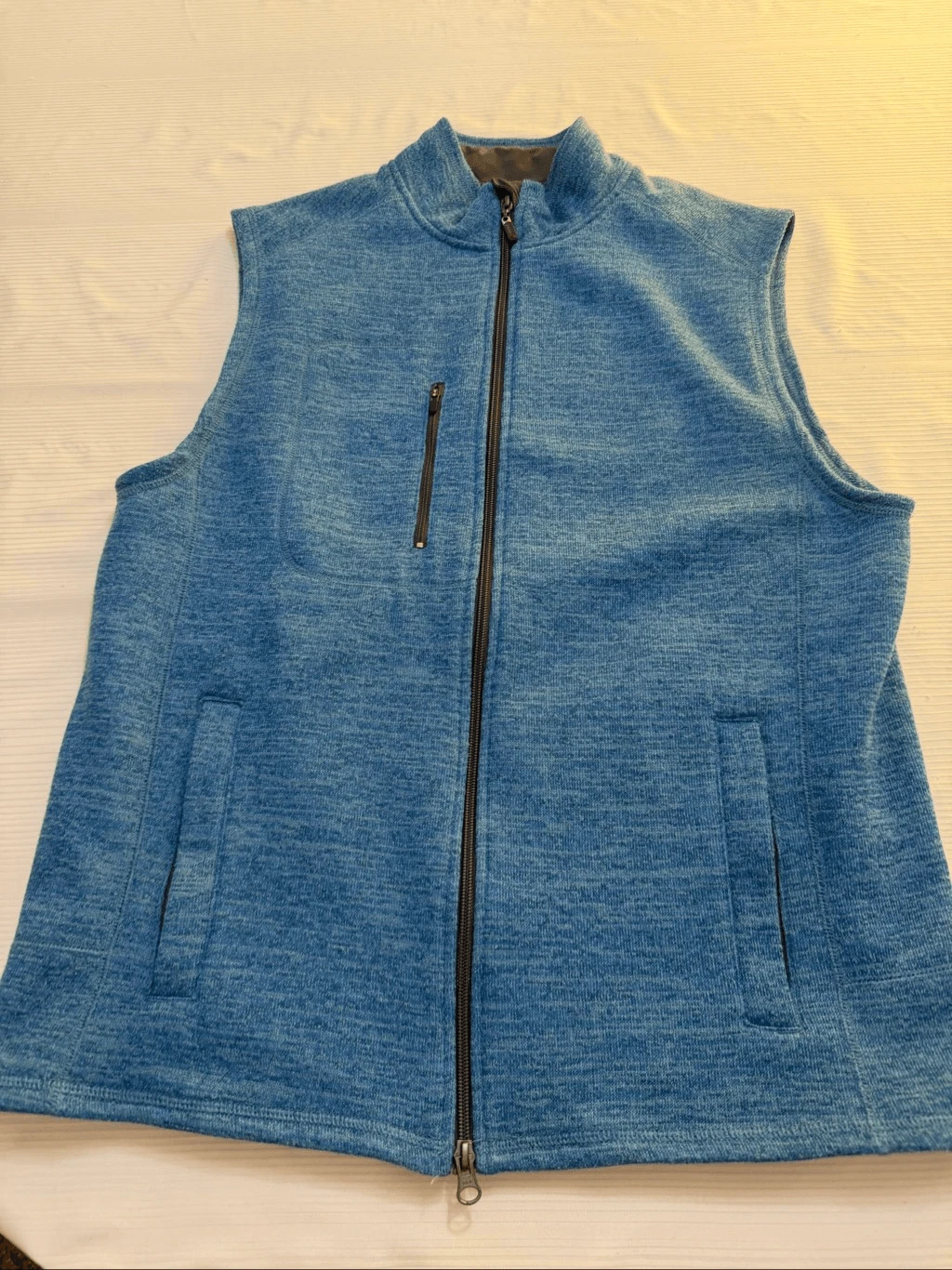 Johnnie-O Performance Tahoe Fleece Vest Men’s Size Large Blue Golf Outdoors Zip