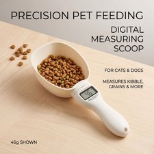Digital Pet Food Scoop Scale LED Measuring Spoon Dog Cat Food Portion Cup 800g