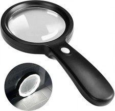 JMH Magnifying Glass with Light, 3X Handheld Large Magnifying Glass 12 LED Il...