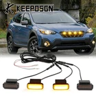 For Subaru Crosstrek SUV Front Grille Grill Light Fog DRL Amber LED Raptor Style