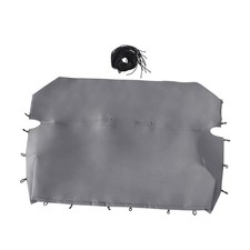 Universal Bench Seat Cover Gray Leather for Chevy Ford Dodge Full Size Pickups