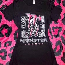 Y2K Monster Energy Graphic Tee – 2000s Grunge Shirt, Retro Emo Punk Festival Top