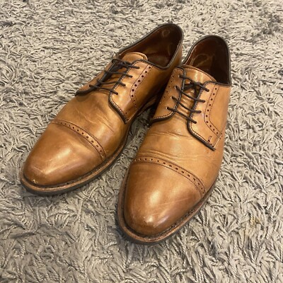 Allen Edmonds Clifton Walnut Brown Leather Cap Toe Oxfords Shoes Men s 9.5 D