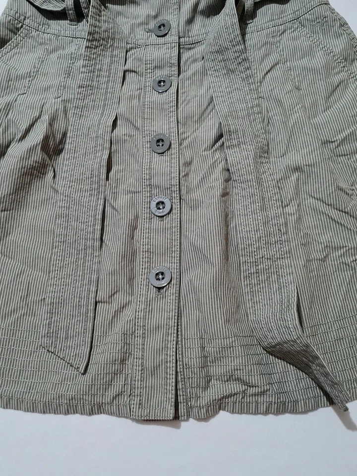 Ladies Skirt Esprit Size 8 Button Front Pockets Belt  A Line Grey 6028 - Image 3 of 4