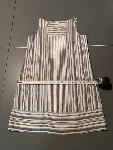 J Jill Summer Women’s Dress Size Small S Love Linen Petite Blue White Used Nice - Picture 3 of 5