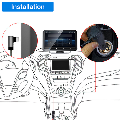 Portable 7" Wireless CarPlay Car Radio Stereo Touch Screen Android Auto BT USB - Foto 13 di 15