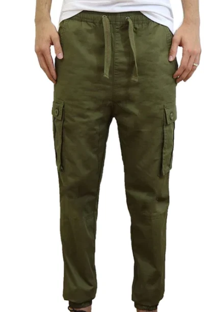 Galaxy by Harvic Men's Twill Cargo Joggers - Olive - Large - New without tag