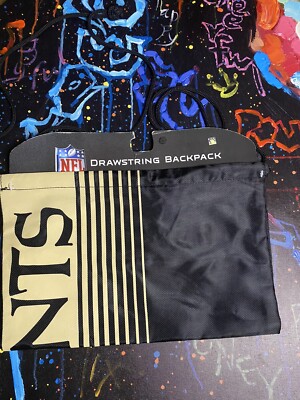 New Orleans Saints Back Pack Sack Drawstring Bag Tote NEW Backpack BIG LOGO