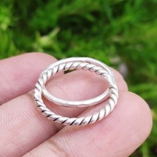 Solid 925 Sterling Silver Band Braided Statement Handmade Thumb Ring All Size