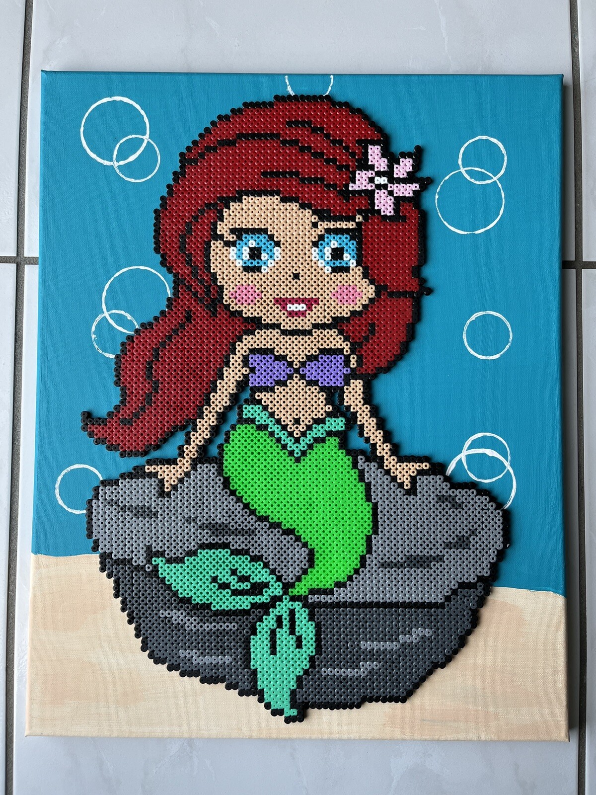 Tableau perles à repasser Ariel la petite sirène Disney