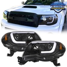 Faros proyectores para Toyota Tacoma 2005-2011 faros izquierdo y derecho tubo LED