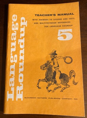 Vintage 1960  Teacher's Manual 5 LANGUAGE ROUNDUP McCormick-Mathers Pub