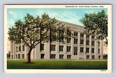 Lawton OK-Oklahoma Comanche County Court House Vintage Postcard Standard Postal