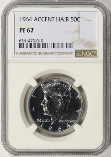 1964 Proof 50c Kennedy Accented Hair Half Dollar NGC PF67