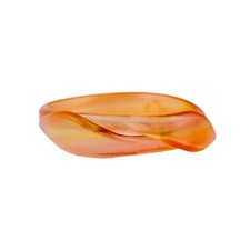 Signed Lea Stein Snake Bangle - Yellow & Oran...