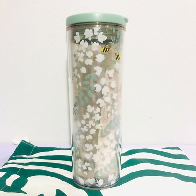 STARBUCKS Valentine Tumbler 16 oz Cold Cup Bee Mine Flowers | eBay