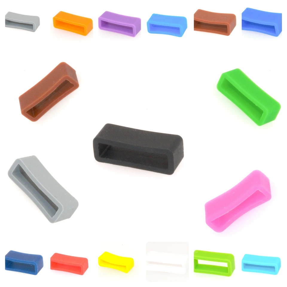 Keeper (lazos) para correas de reloj de caucho y silicona, 12-26 mm a 30 colores