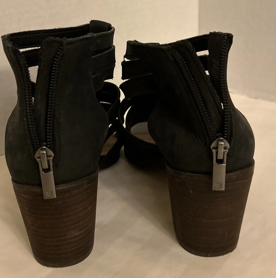 LUCKY BRAND SIZE 6M KYNDRAH STRAPPY BLACK BLOCK HEEL SANDALS - Image 4 of 4