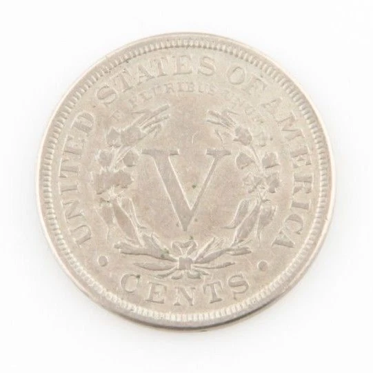 1886 US Liberty Nickel Coin VF Key Date Type 2 Philadelphia 5c Very Fine KM-112 - Image 2 of 3