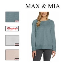 Max  Mia Ladies' Sweater Butter Soft Seam Front Pullover Shirt I62