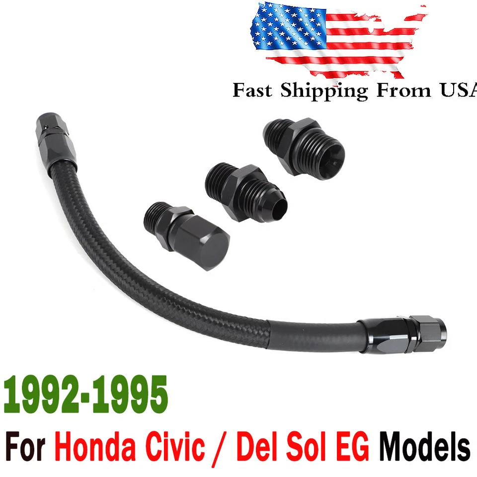 Power Steering Rack Loop Kit For 1996-2000 Honda Civic EK B16 B18 D16 Del Sol EG - Image 2 of 4