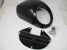 Black Headlight Fairing Mask For Harley Sportster Front Fork Cowl XL 1200 / 883