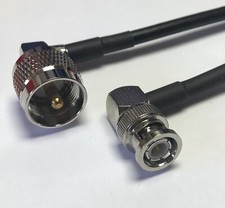 PL-259 UHF Male Angle to BNC Male Angl RG223 Low Loss Coax Cable Pick Length Lot