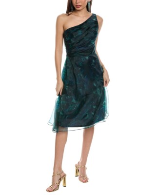 Nwt- Renee Ruiz One-Shoulder Organza Cocktail Dress -Size 12