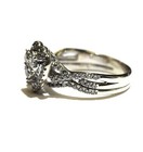 14k white gold 1.11ct heart diamond cluster engagement ring wedding band 6.3g 7 — photo 3