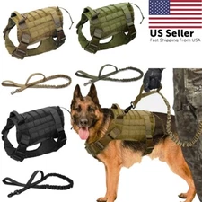 Tactical Dog Harness Adjustable Working Dog Military Dog Vest with Handle Leash