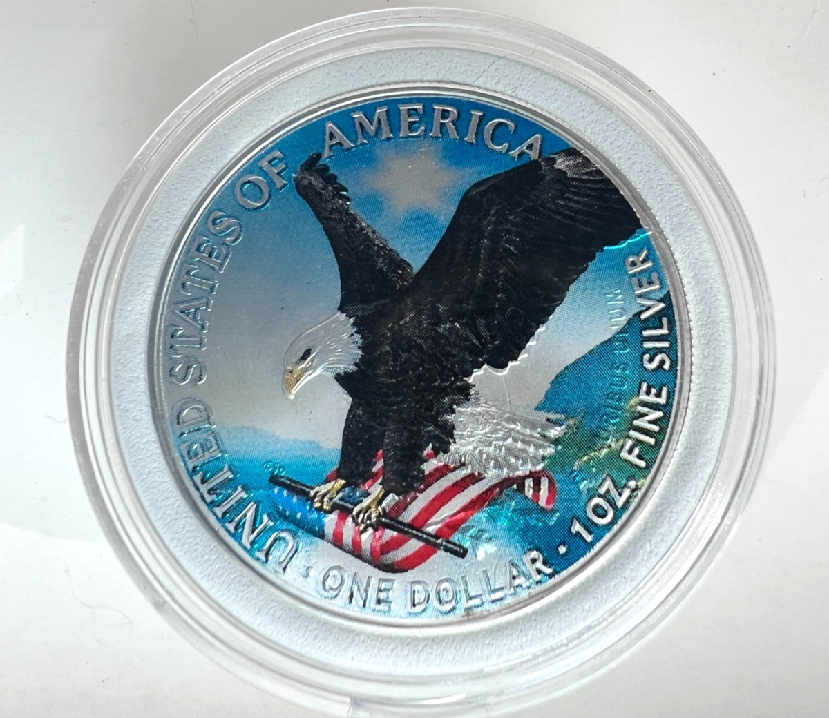 Colorized Bald Eagle - American Silver Eagle 1oz .999 Silver Dollar Coin |  eBay