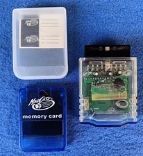 Playstation PS2 Dongle Receiver Intec & PS1 Memory Card Madcatz =@= 2 Pieces