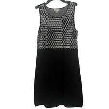 NWT Ann Taylor LOFT Soft Black Cotton Knit Sleeveless Sheath Pullover Dress M