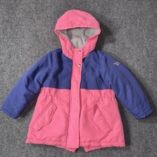OshKosh B  gosh Hooded Jacket Girls Youth Size 6 Colorblock Coat Full Zip Snap On