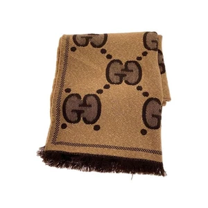 Gucci Authentique Foulard Rectangle 188,0 cm Femme Motif GG Laine Made in Italy