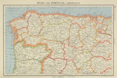 IBERIA N WEST. Spanien Portugal. Galicien Asturien Kastilien/León Kantabrien 1947 Karte