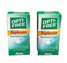 Alcon Opti Free Rewetting Drops Replenish Moisturize Sterile 10 ML 2 Pack