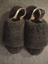 UGG Australia Fluff Yeah Women's Slide Sandal, Size US 7 - Black