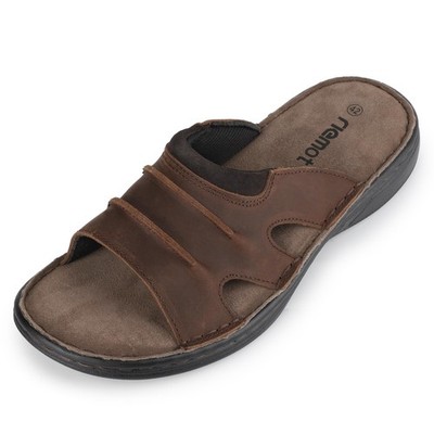 Men's Leather Sandals Comfortable Lightweight Summer Slip on Sandal with Memo...